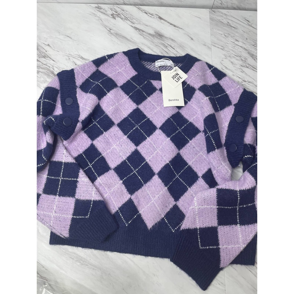 Bershka Knit Sweater/Vest Removable Sleeves Purple size S New with tags